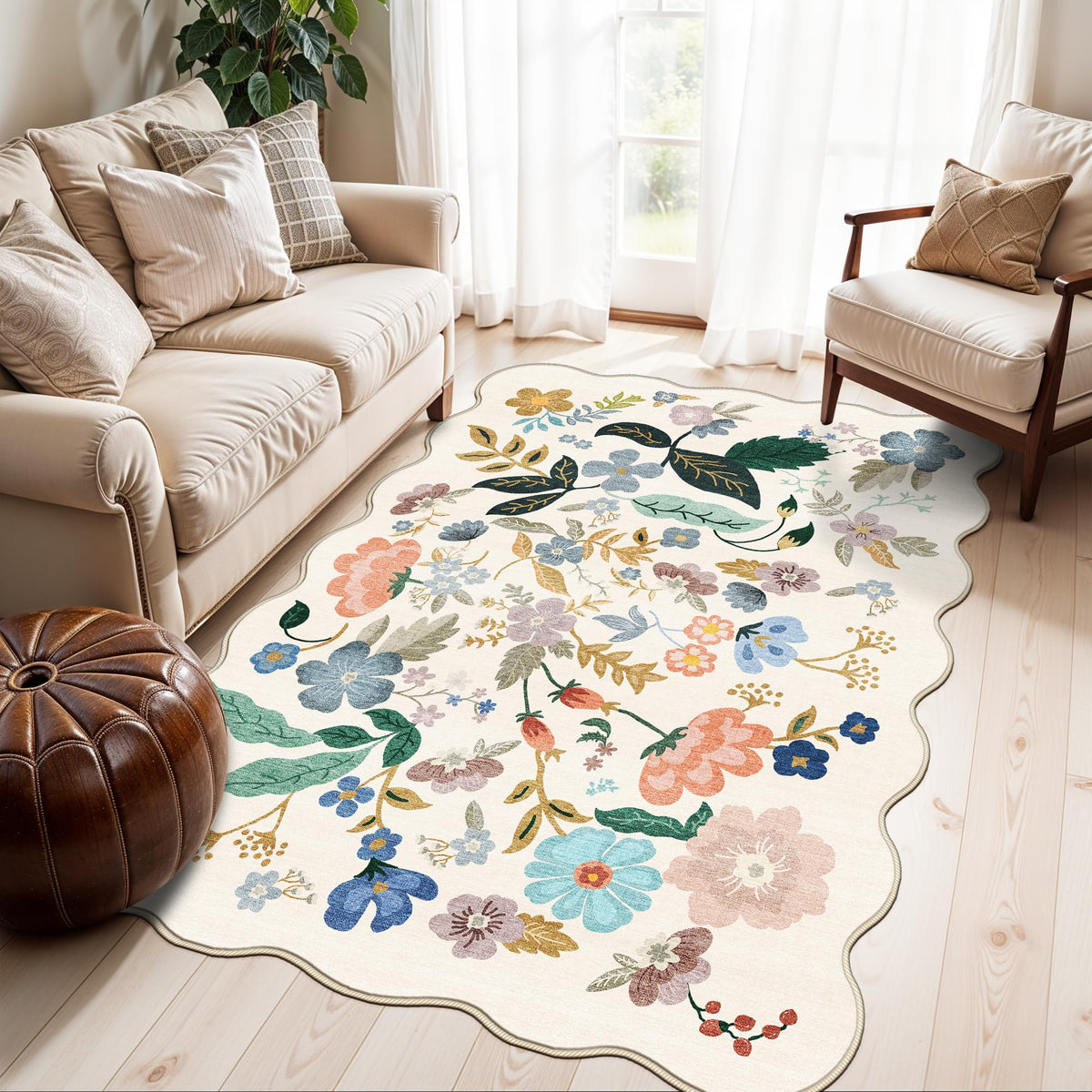 Vintage Washable Non-Slip Hallway Runner Rug, 2' x 7'