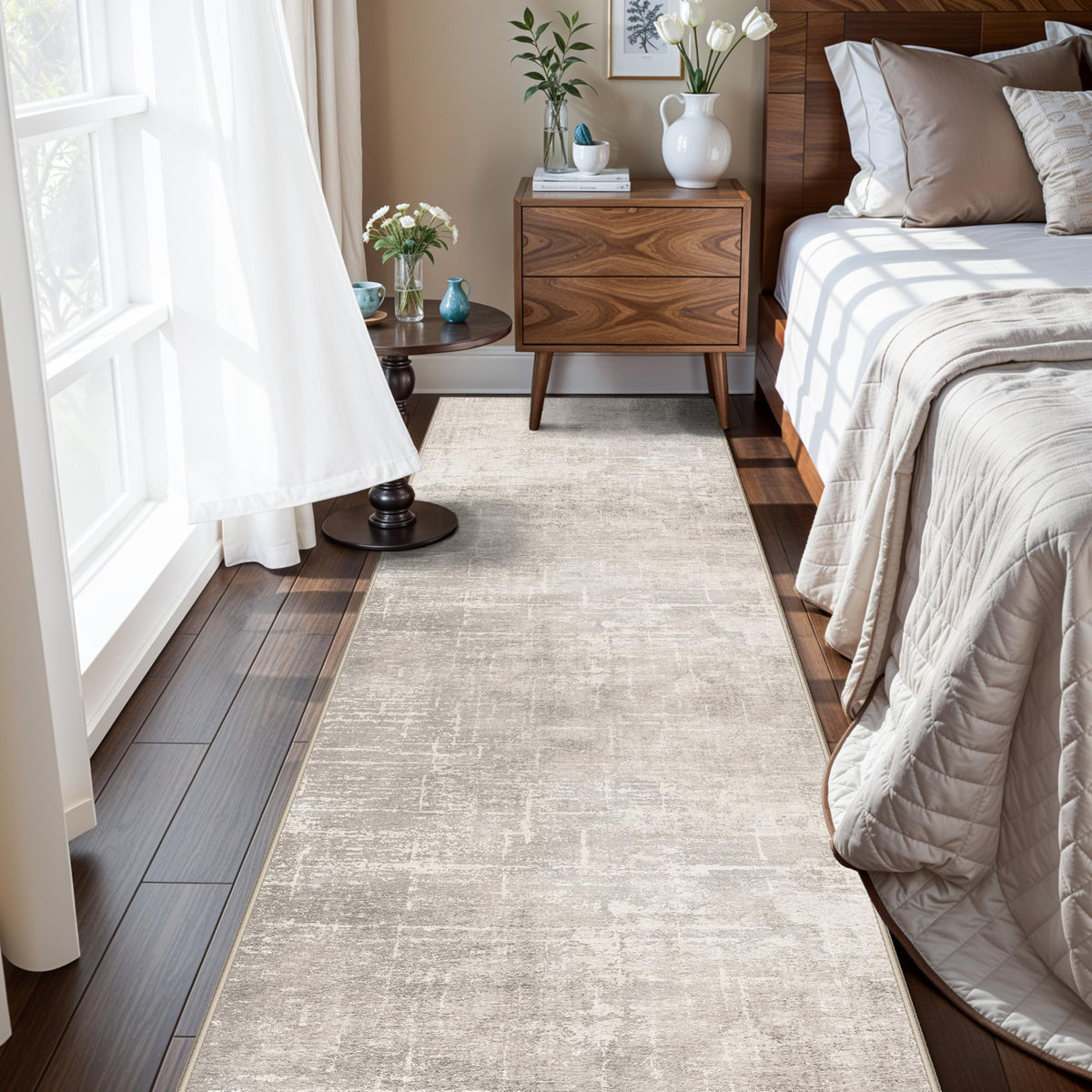Vintage Washable Non-Slip Hallway Runner Rug, 2' x 7'
