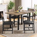 IRONCK 5-Piece Dining Table Set for 4, Extendable Kitchen Table Chairs Set of 4, Dining Room Table with 4 Upholstered Chairs, Folding for Small Space, Apartment