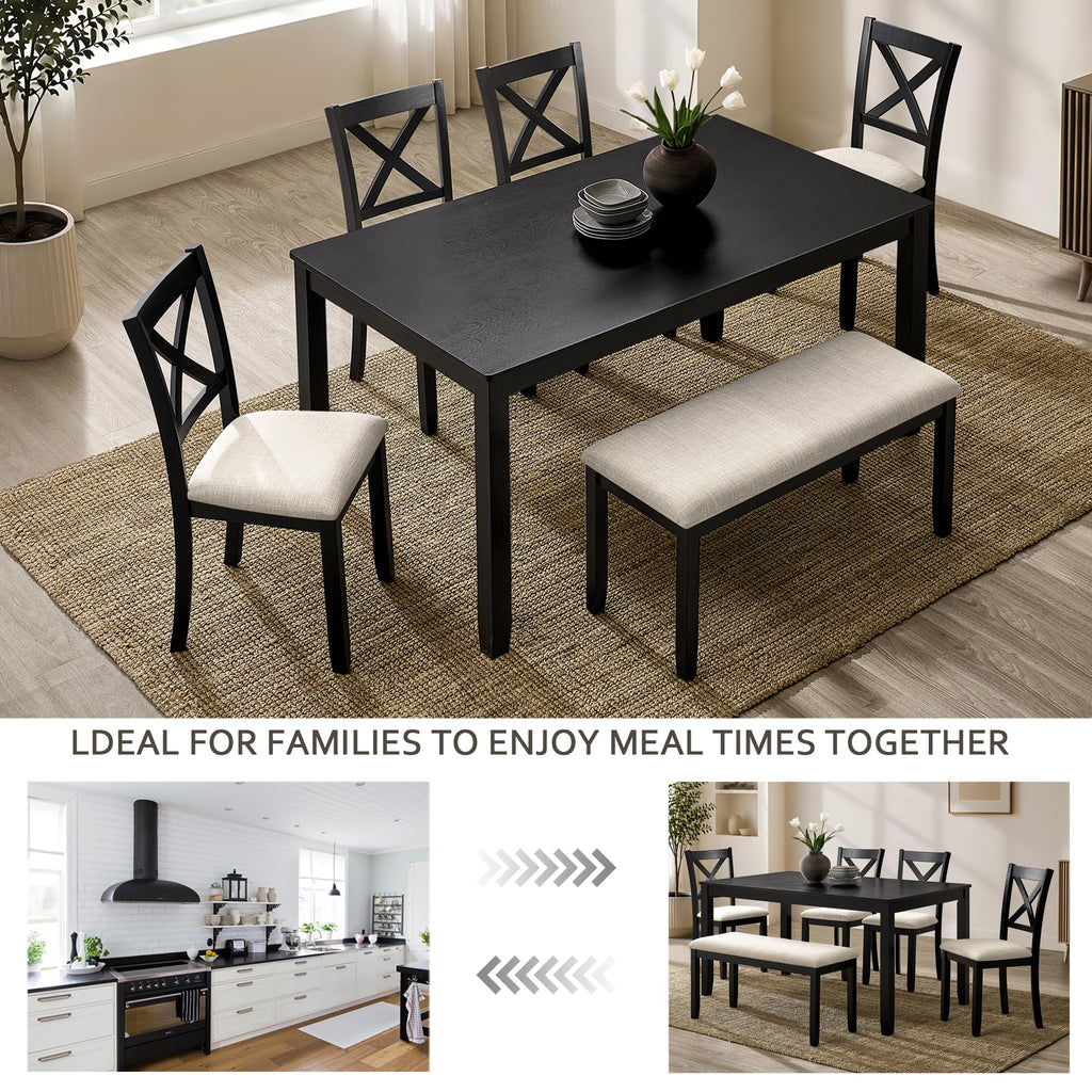 Harper & Bright Designs Wood Dining Table Set, Kitchen Furniture Set with with Table and Chairs