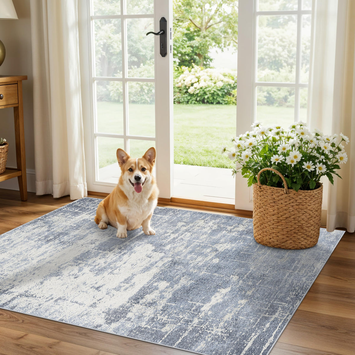 Vintage Washable Non-Slip Hallway Runner Rug, 2' x 7'