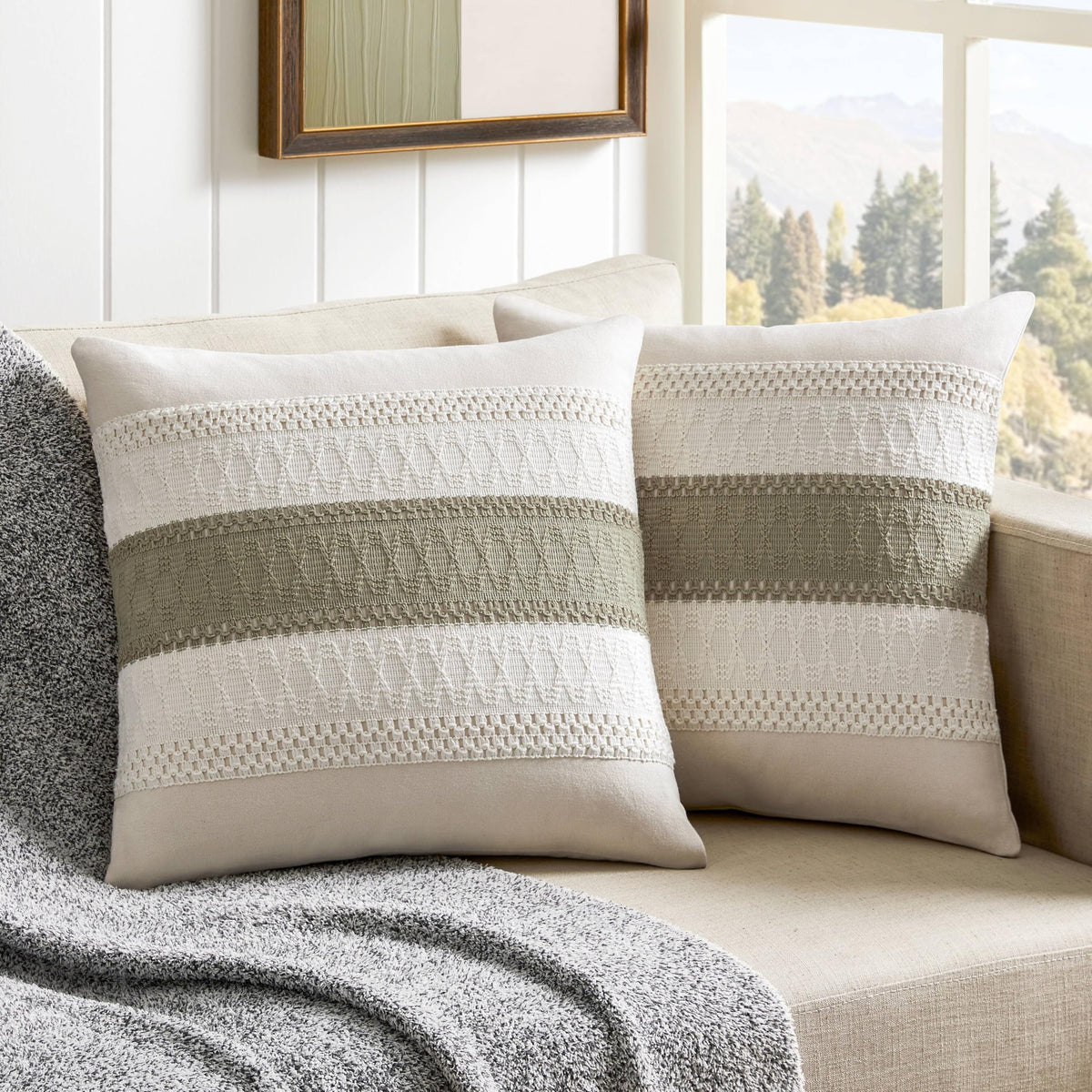 ZeeMart Contrast Throw Pillow Covers, 2-Pack Set