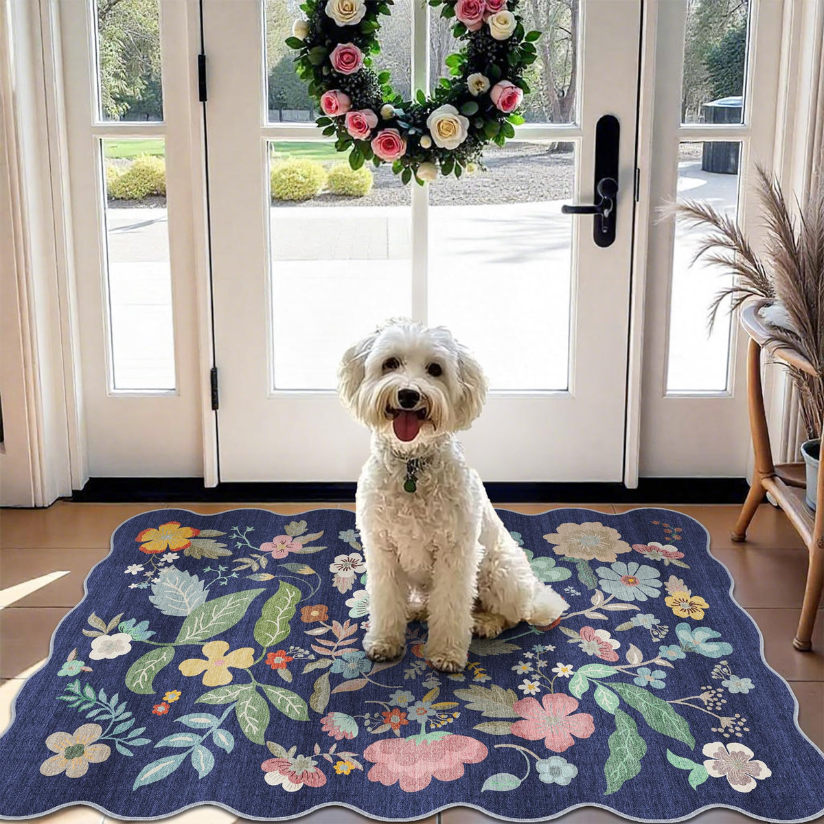 Vintage Washable Non-Slip Hallway Runner Rug, 2' x 7'