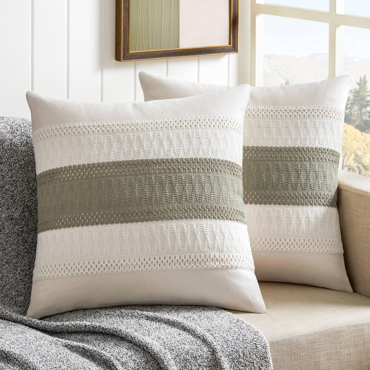 ZeeMart Contrast Throw Pillow Covers, 2-Pack Set