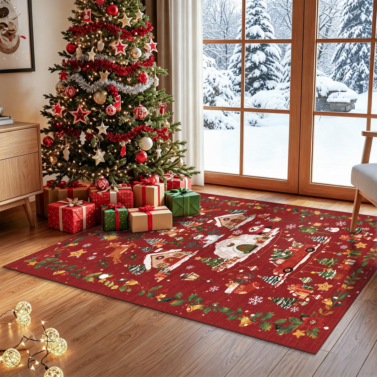Vintage Washable Non-Slip Hallway Runner Rug, 2' x 7'