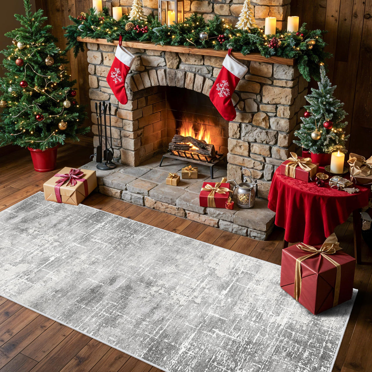 Vintage Washable Non-Slip Hallway Runner Rug, 2' x 7'