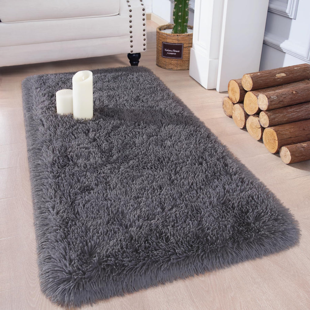 Chicrug Soft Runner Rug for Bedroom Living Room Plush Fluffy Rug 2x10