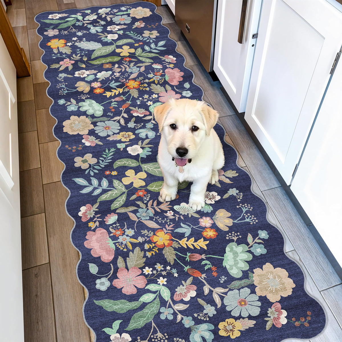 Vintage Washable Non-Slip Hallway Runner Rug, 2' x 7'