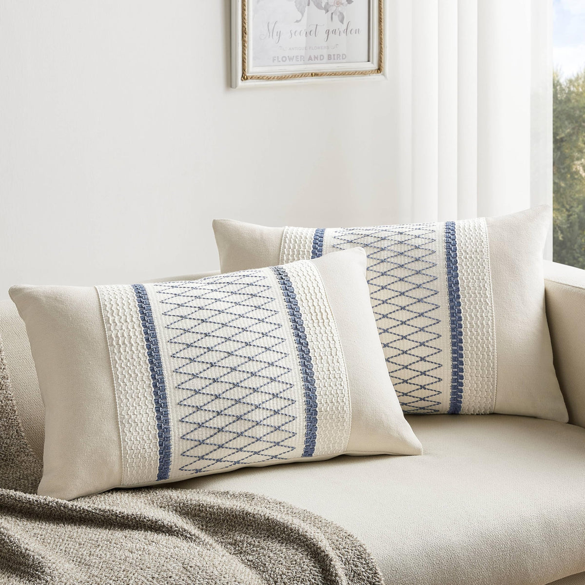 ZeeMart Contrast Throw Pillow Covers, 2-Pack Set