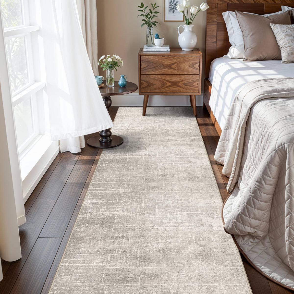 Vintage Washable Non-Slip Hallway Runner Rug, 2' x 7'