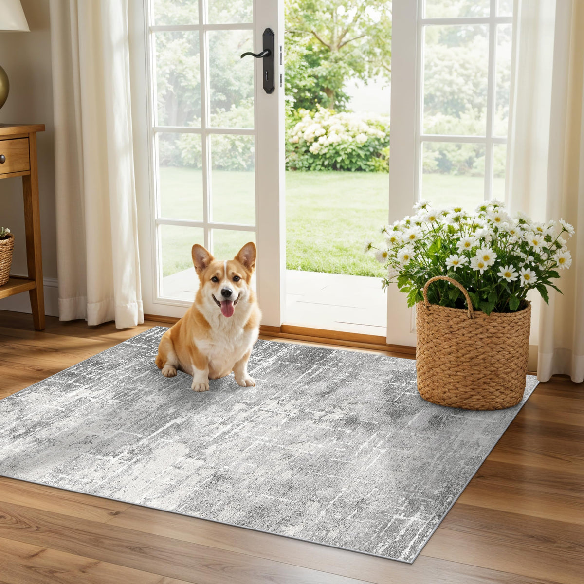 Vintage Washable Non-Slip Hallway Runner Rug, 2' x 7'