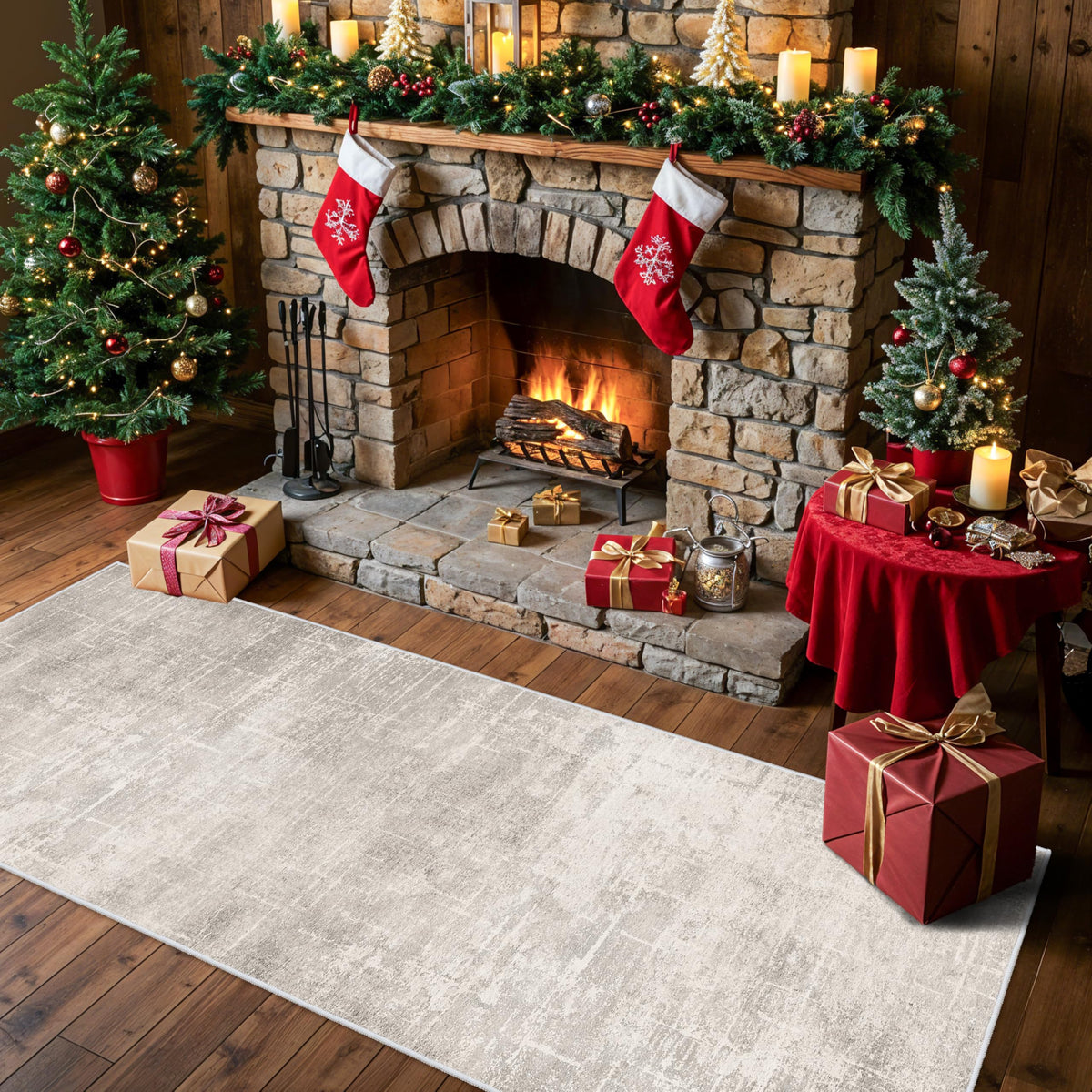 Vintage Washable Non-Slip Hallway Runner Rug, 2' x 7'