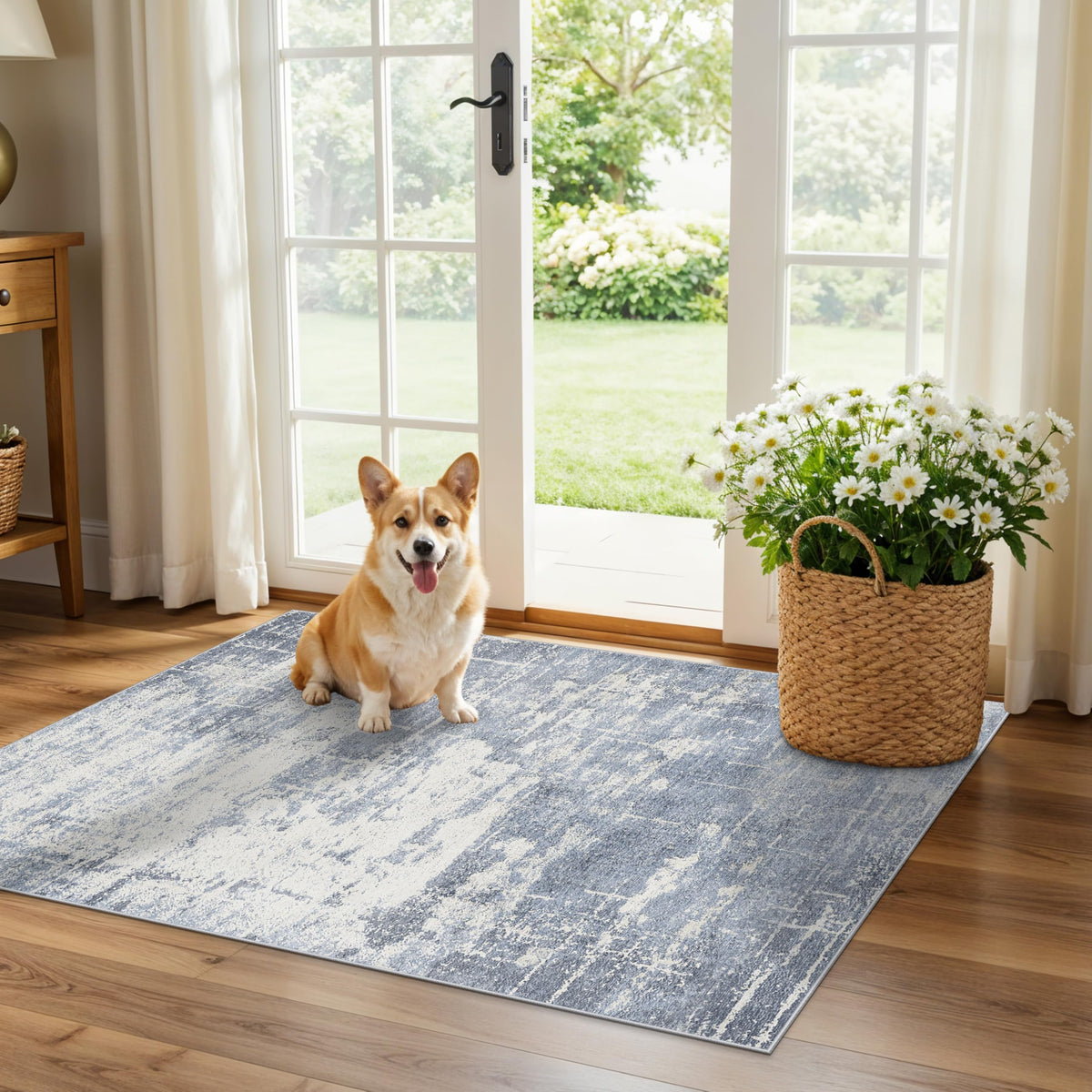 Vintage Washable Non-Slip Hallway Runner Rug, 2' x 7'