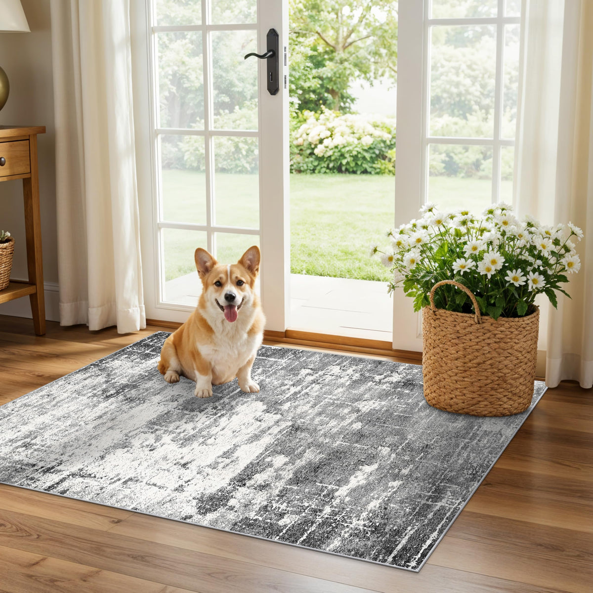 Vintage Washable Non-Slip Hallway Runner Rug, 2' x 7'