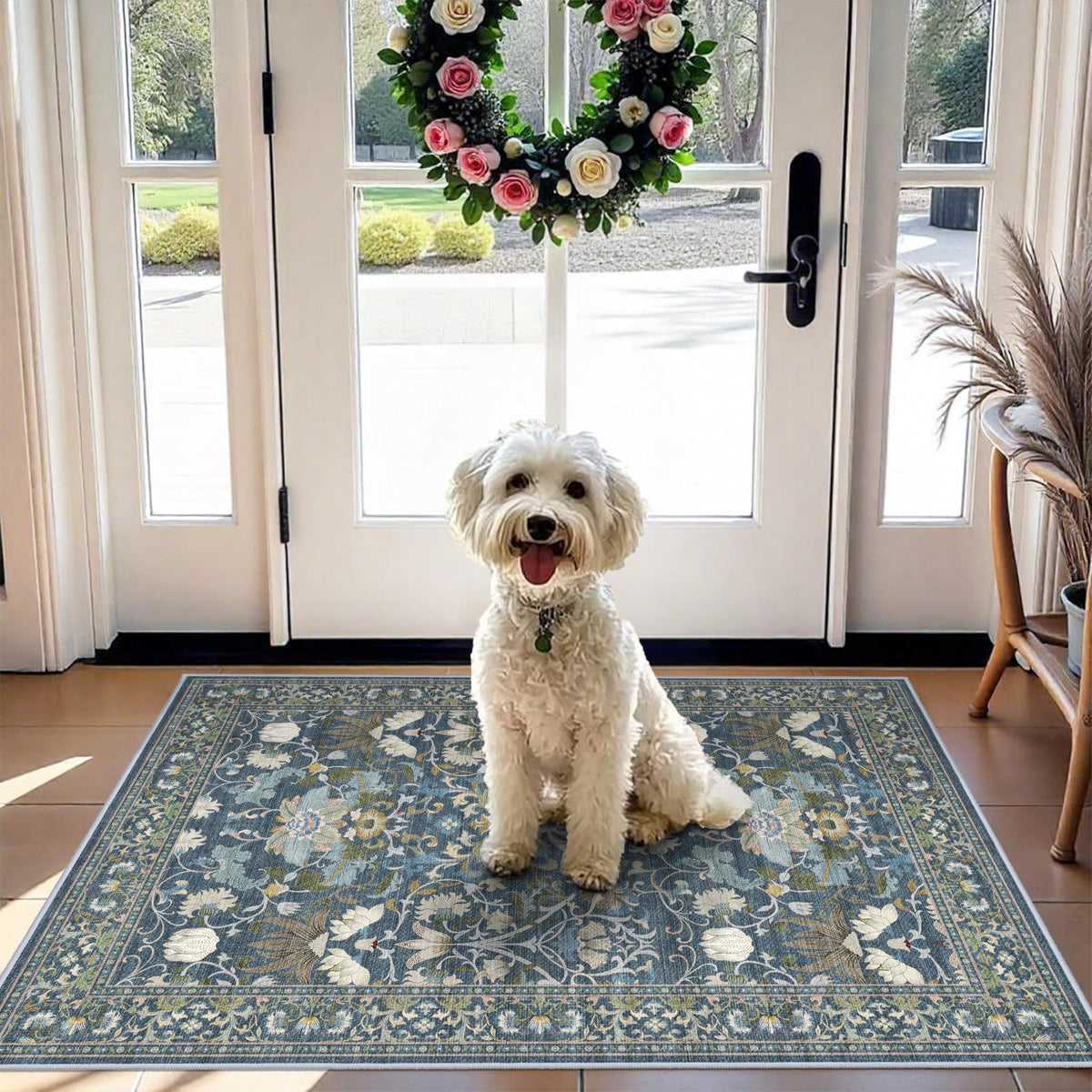 Vintage Washable Non-Slip Hallway Runner Rug, 2' x 7'