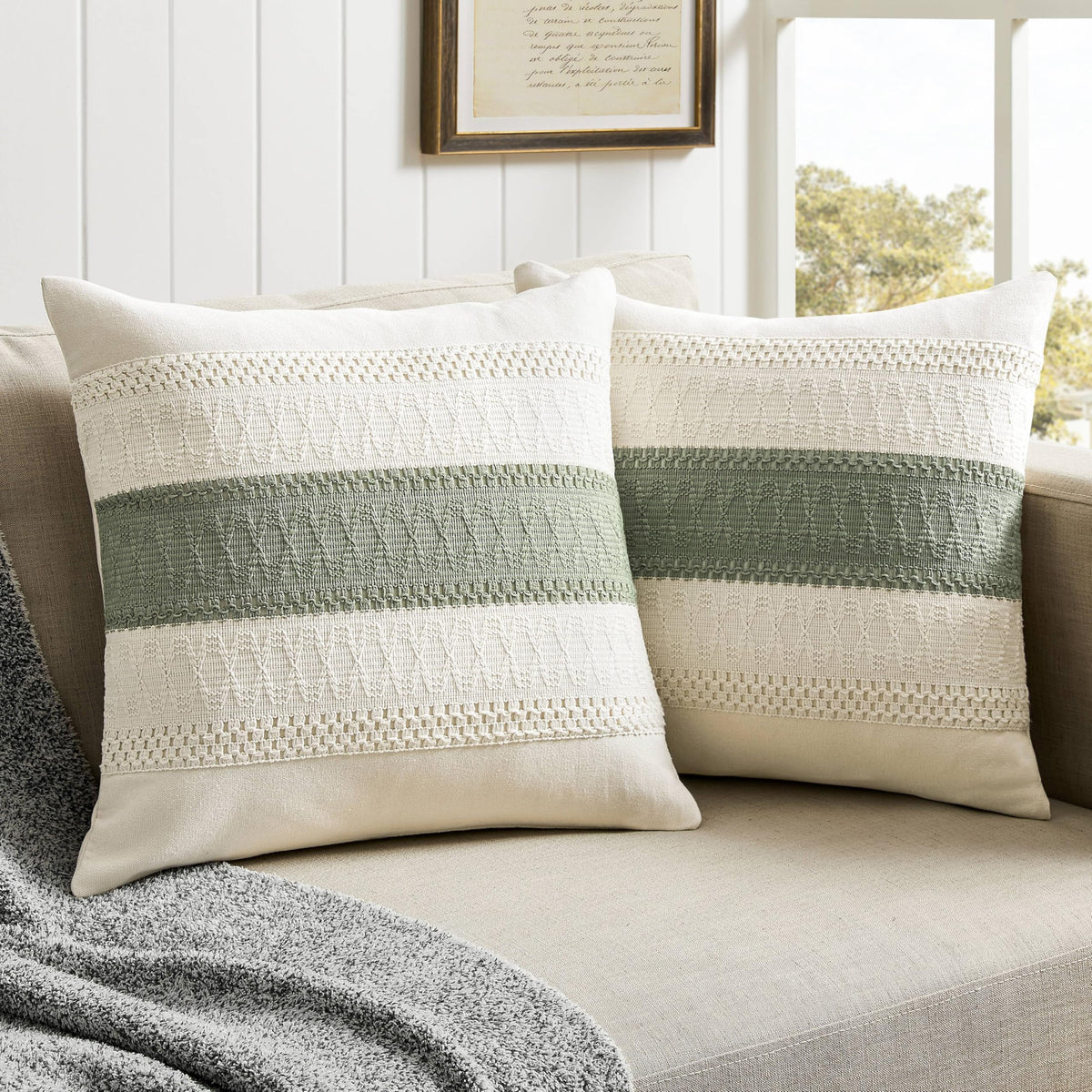ZeeMart Contrast Throw Pillow Covers, 2-Pack Set