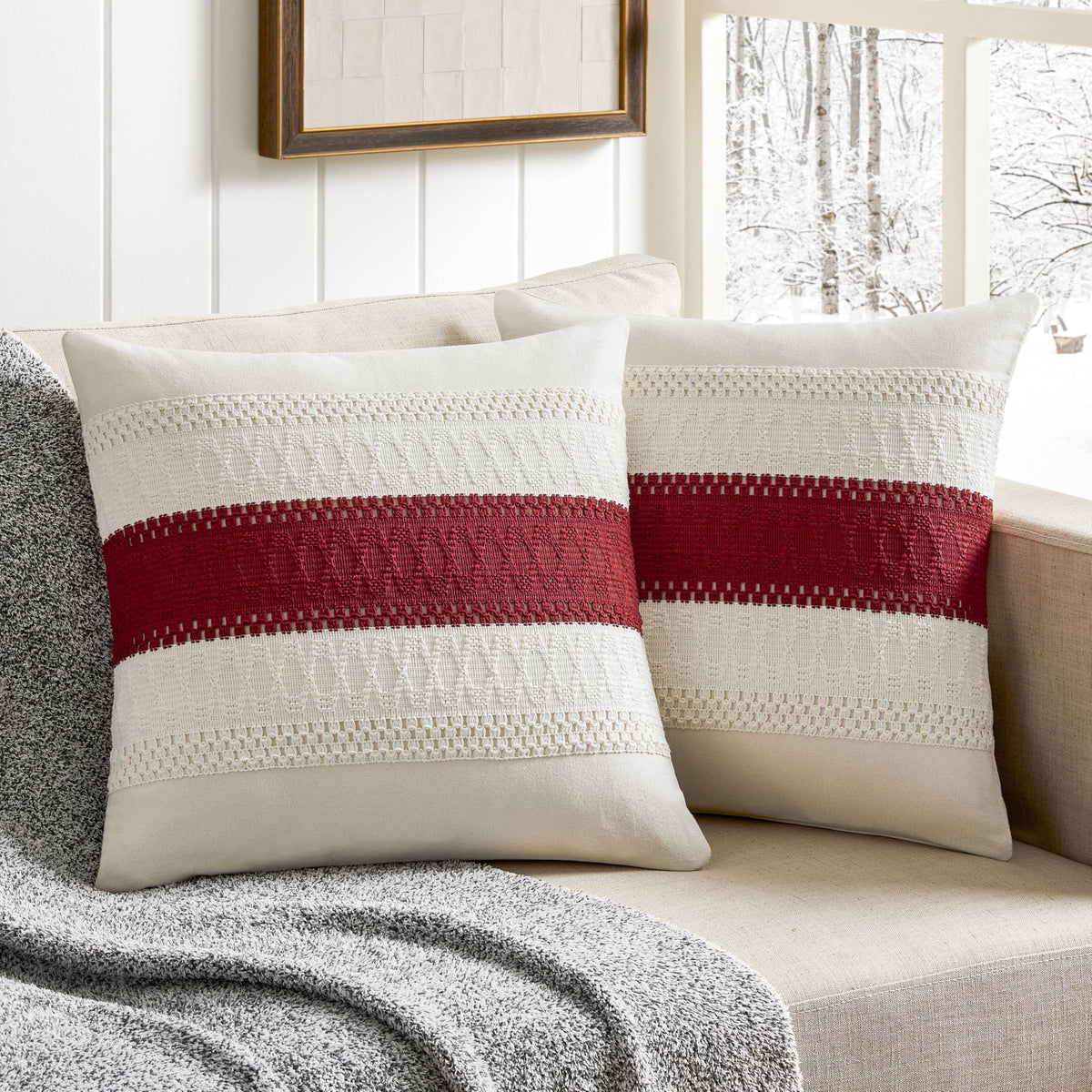 ZeeMart Contrast Throw Pillow Covers, 2-Pack Set