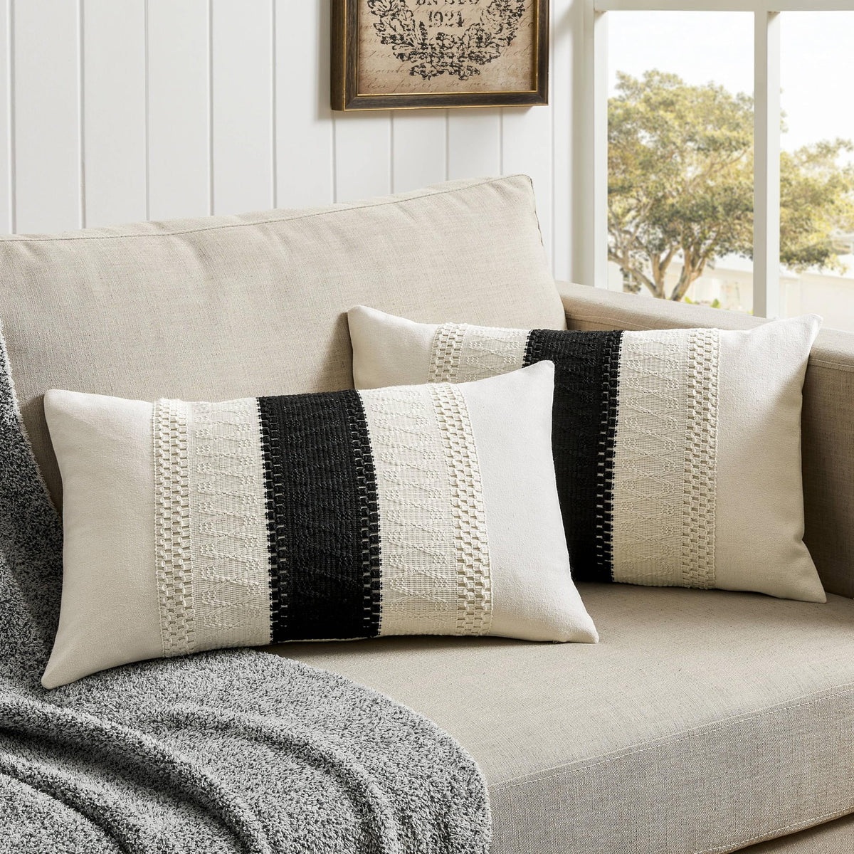 ZeeMart Contrast Throw Pillow Covers, 2-Pack Set