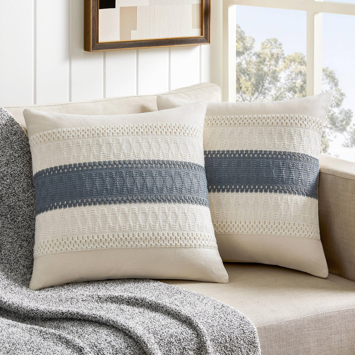 ZeeMart Contrast Throw Pillow Covers, 2-Pack Set