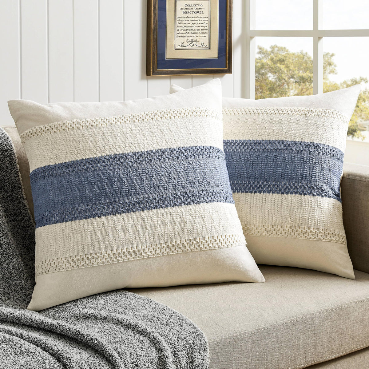 ZeeMart Contrast Throw Pillow Covers, 2-Pack Set