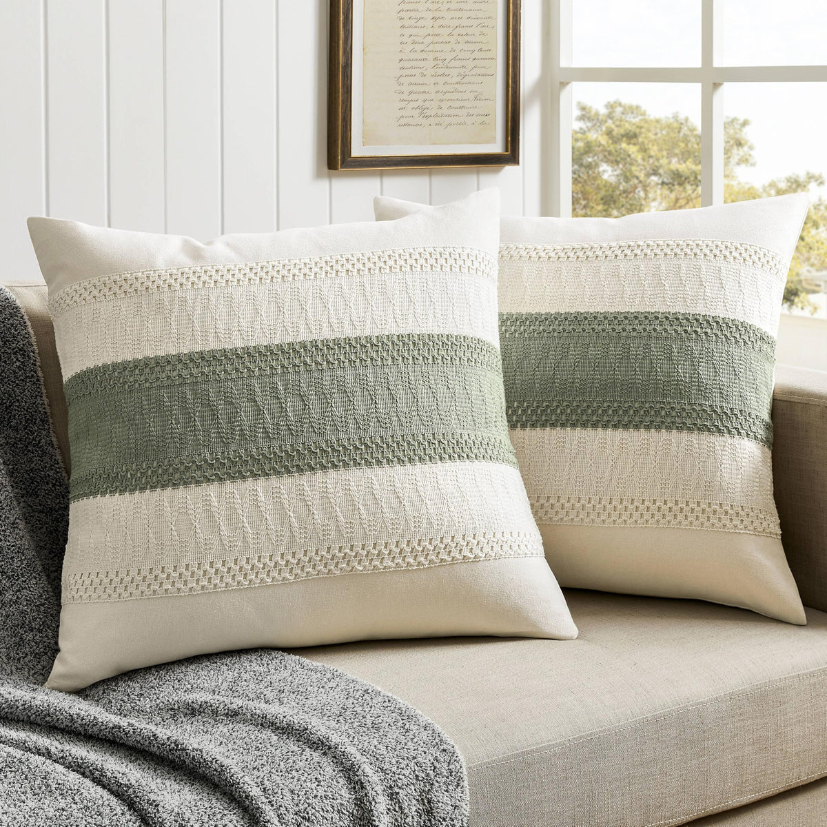 ZeeMart Contrast Throw Pillow Covers, 2-Pack Set