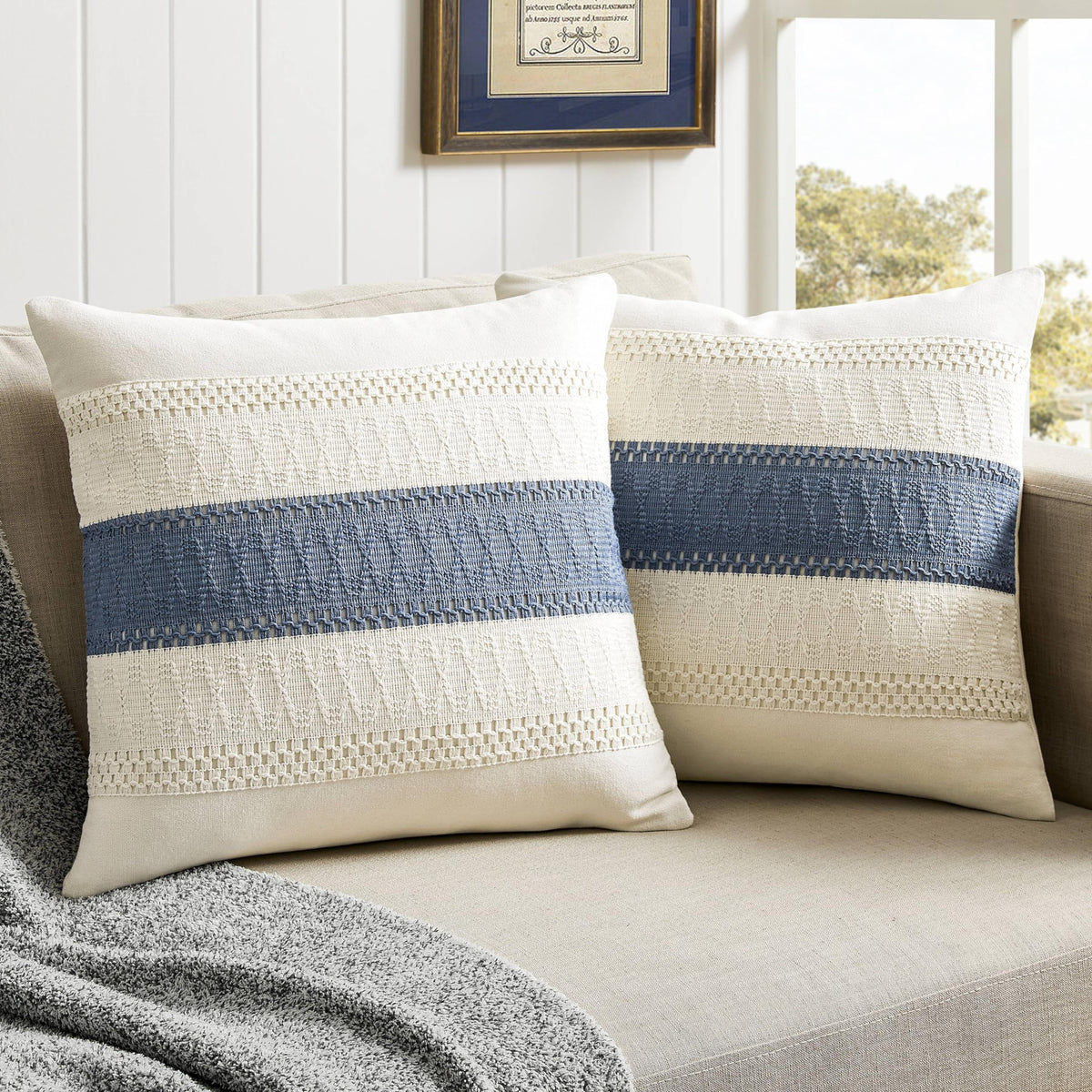 ZeeMart Contrast Throw Pillow Covers, 2-Pack Set