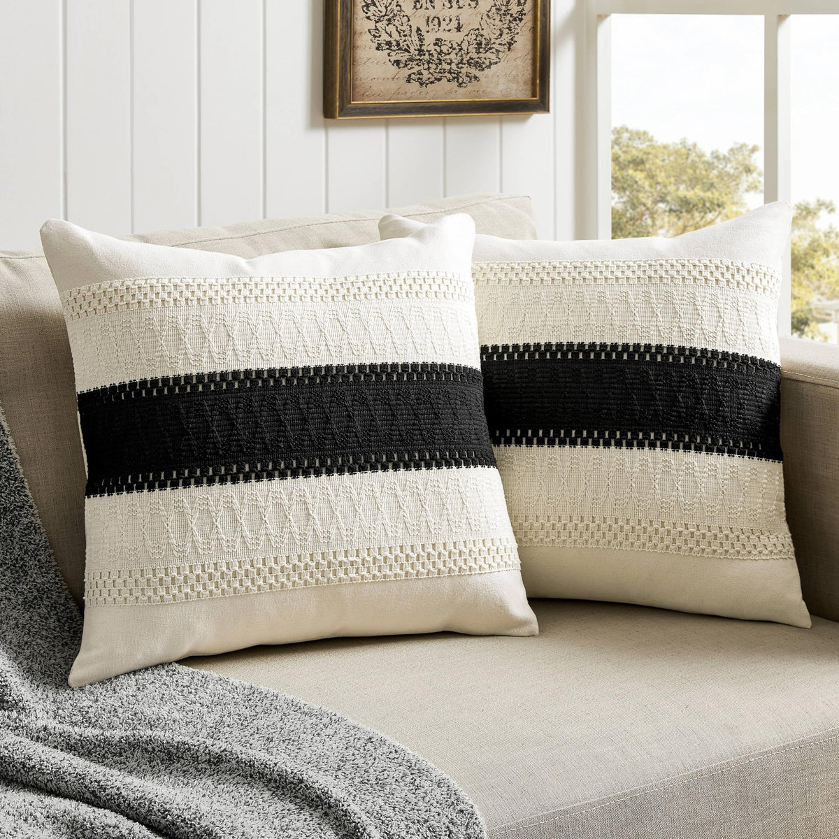 ZeeMart Contrast Throw Pillow Covers, 2-Pack Set