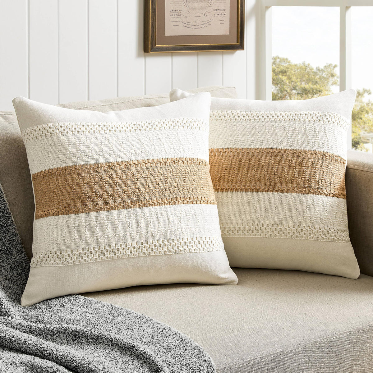 ZeeMart Contrast Throw Pillow Covers, 2-Pack Set